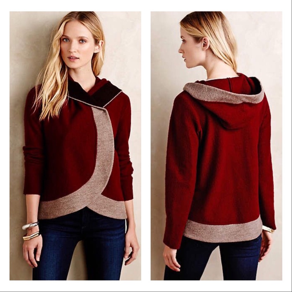 ❌SOLD❌Anthropologie Colorblock Wool Sweater Jacket